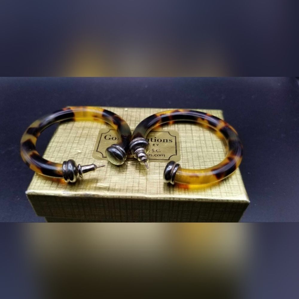 Animal print hoop earrings cheetah melt E0162